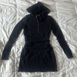 Bear Dance Black Hooded Sweater Dress
